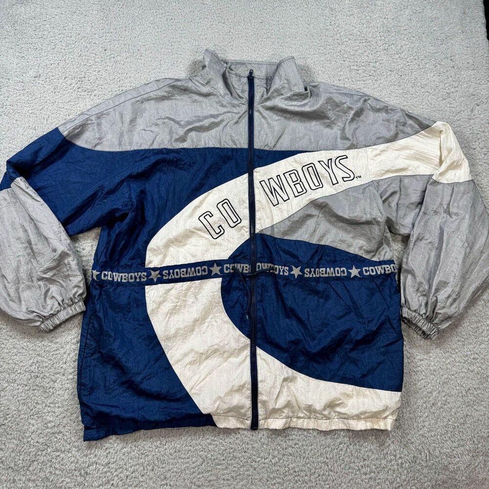 Vintage 90s Dallas Cowboys NFL Team Triple FAT Goose Jacket Men's Size XL Blue